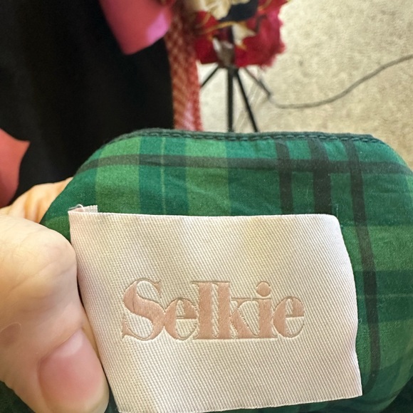 Free People x Selkie Plaid Green Market Dress Sold Out Size Medium - Picture 3 of 5
